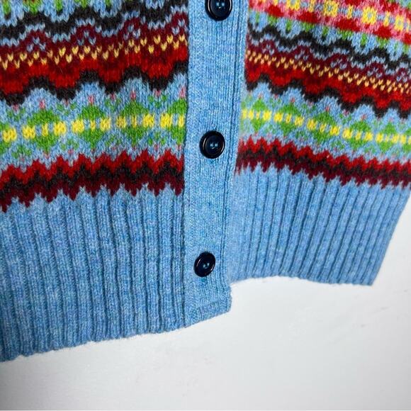 NEW Molly Goddard Harper Fair Isle Cardigan Sweater Blue Sz S - Picture 8 of 10